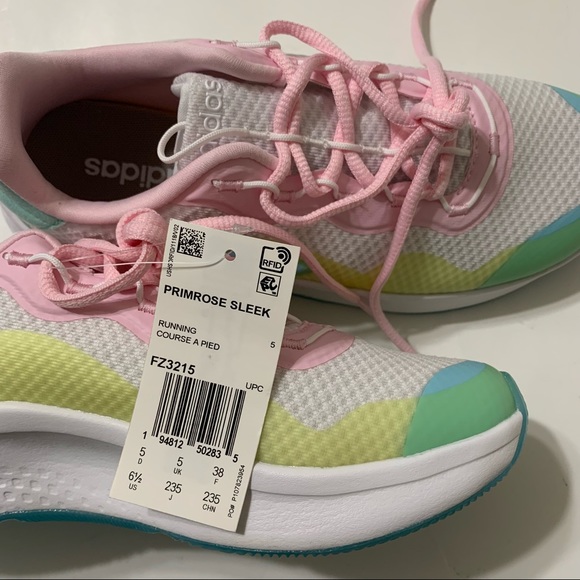 Adidas Primrose Sleek White Blue Yellow Pink Women Size 6.5 Running Shoes FZ3215 - Picture 7 of 7